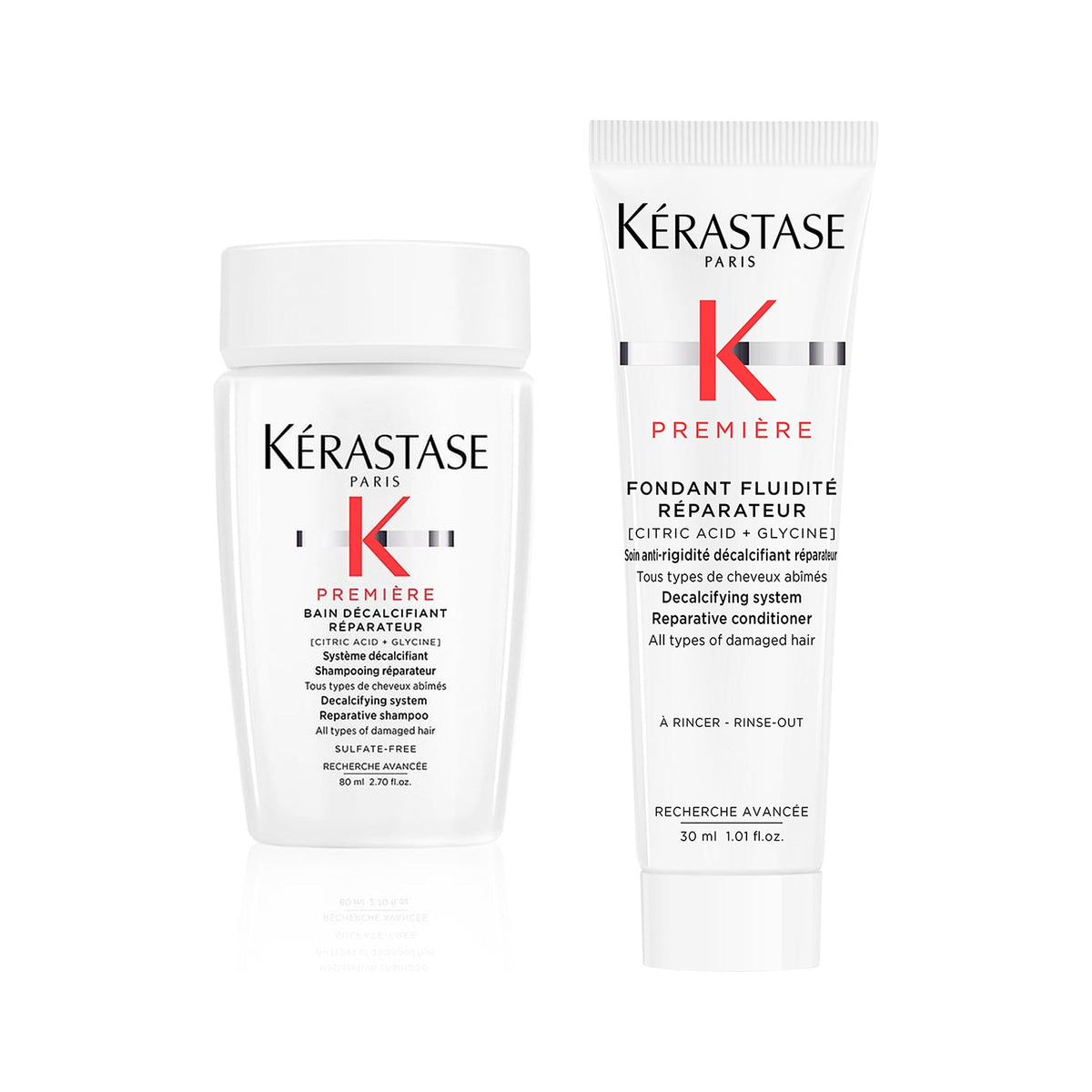 Kérastase Première Travel Duo, Bain Décalcifiant Réparateur 80ml and Fondant Fluidité 30ml | Crew Stylists NZ