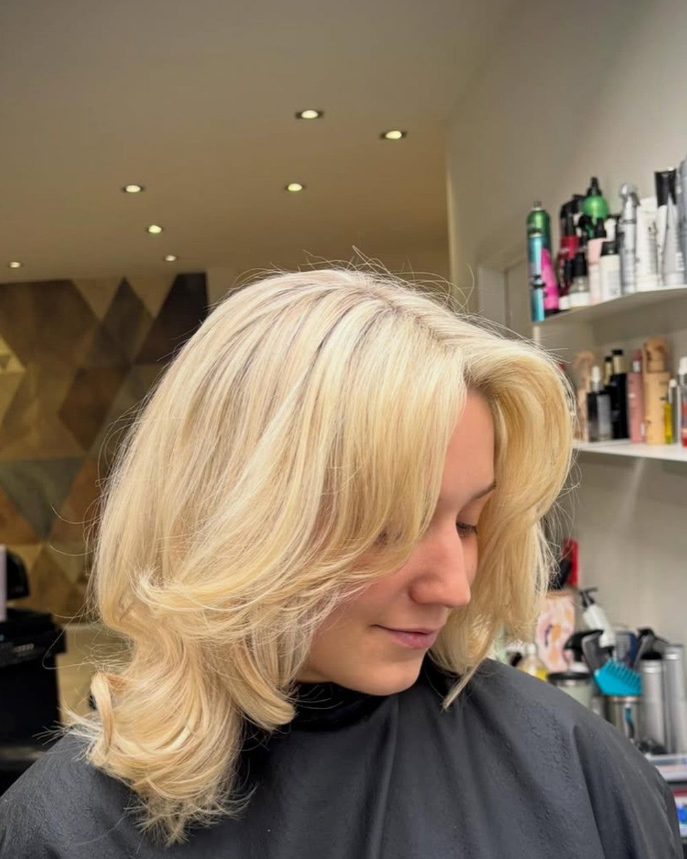 Bright blonde lob by Stephanie Carroll, Crew Stylists Queenstown
