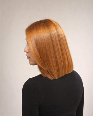 Glossy copper global colour on a blunt bob (style illustration)